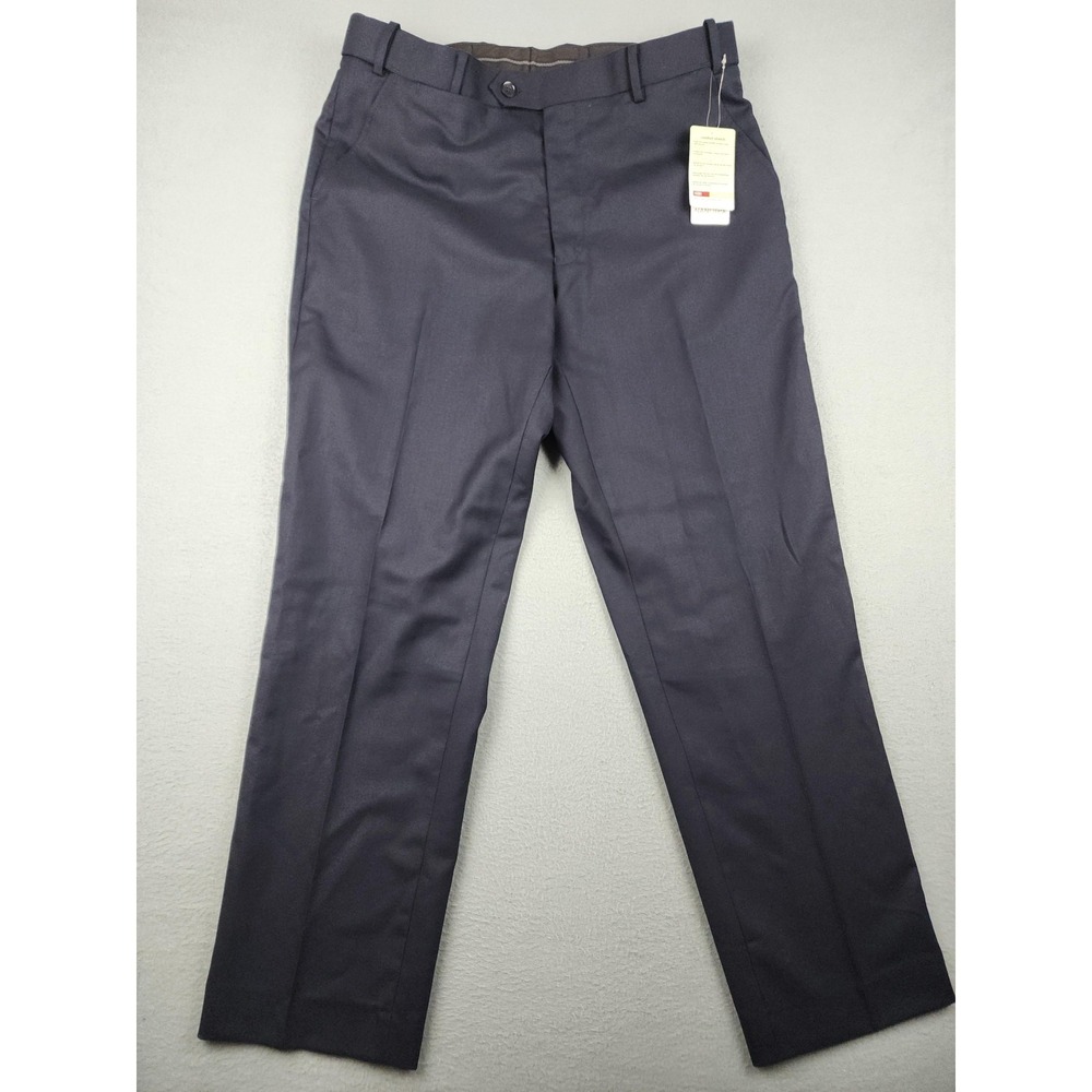 Emirates Pants Mens 36x32 Blue Nanotex Airline Uniform Dress Microfiber Work NWT